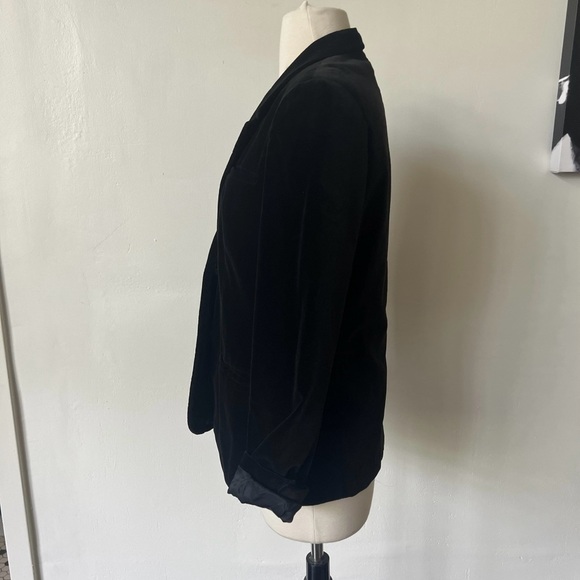 Vintage Black Velvet Blazer with Pockets 1970’s Boyfriend Blazer 70’s Jacket - Picture 8 of 10